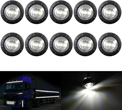 KATUR 3/4 runde LED Vorne Hinten Seitenmarkierungsanzeigen Licht wasserdichte Kugel Abstand Licht 12 V für Auto LKW (Weiß)