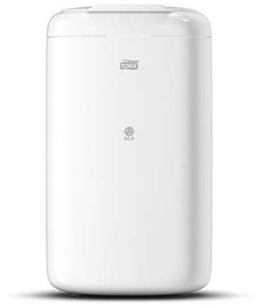 Blanc HYGIENIC Abfallbehälter-System B3 – Mülleimer für Damenhygiene, Kosmetikeimer 5 L, Abfall-System mit Deckel, zur Wand- und Bodenmontage Farbe Weiß