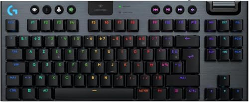 Logitech G915 TKL Tenkeyless LIGHTSPEED Clavier Gamer Mécanique, Switch ultra-plat GL Tactile, RGB LIGHTSYNC, Design élégant et mince, 40+ heures de jeu, Français AZERTY - Noir