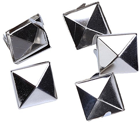 Hellery 100pcs 12mm Pyramid Studs Flecken Spikes Nieten Punk Leathercraft Silber DIY