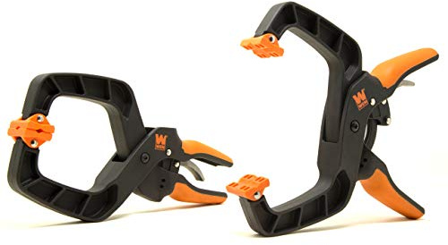 WEN CLH435 Quick-Release Ratcheting Hand Clamps with 4-Inch Jaw Opening and 3-Inch Throat, 2 Pack