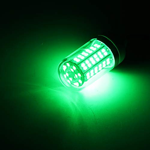 RTNLIT 12V 15W LED Fishing Light, Green Underwater 108 LEDs Fish Finder Lamp, Submersible Night Fishing Lure Bait Finder Attracts Crappie/Prawns/Squid/Krill, IP68 with 5M Power Cord and Battery Clip