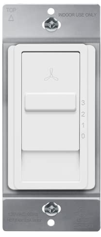 TOPGREENER Kalide Fan Speed Control Switch, 3-Speed Fan Wall Switch, Single Pole, 120VAC, 60Hz, 2.5A, Neutral Wire Not Required, TGFS3-W, White
