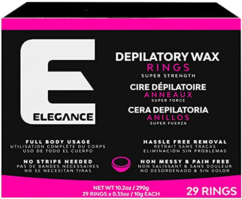 E Elegance Ultra Depilatory Wax Rings - Super Strength Hair Wax For Quick and Mess-Free Hair Removal, 29 PC