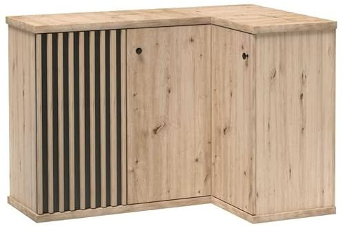 Marmex Cali 12 - Eckkommode mit modischen Lamellen; perfekt für die Anordnung von Platz in der Ecke des Raumes, Schlafzimmer