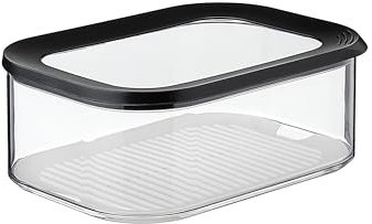 Mepal Boîte à Fromage pour Frigo - Boîte Rangement Frigo de avec Couvercle - Pour les Morceaux et les Tranches de Fromage - Conteneur Hermétique - Organisateur Frigo - 2000 ml - Black