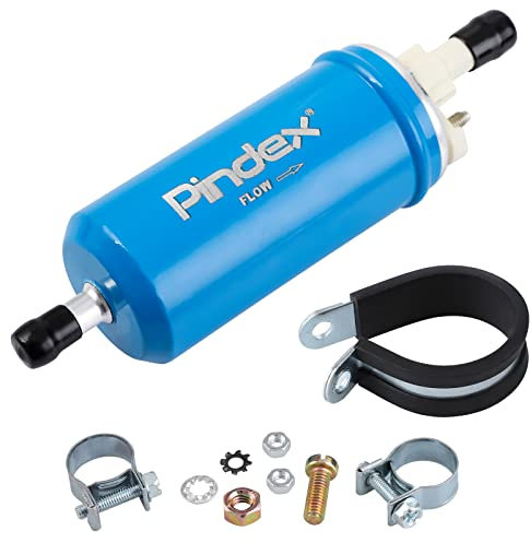 Pindex 12V Ekektrische Kraftstoffpumpe 7.21440.51.0 Benzinpumpe, Inlinne Pumpe 95L/H, 2.27-0.38Bar, 3.19-5.51Psi,Blau