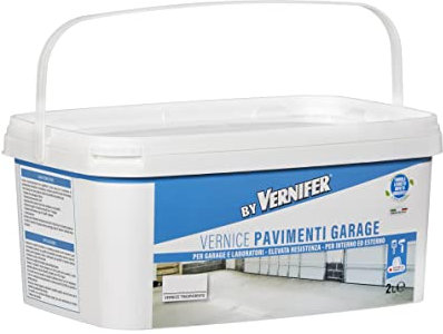 BY VERNIFER Vernice Pavimenti Garage, Vernice Monocomponente A base di Acqua, Proteggi Pavimenti, Adatta a Cemento, Calcestruzzo, Resina o Ceramica, Elevata Adesione, Altamente Resistente, 2L