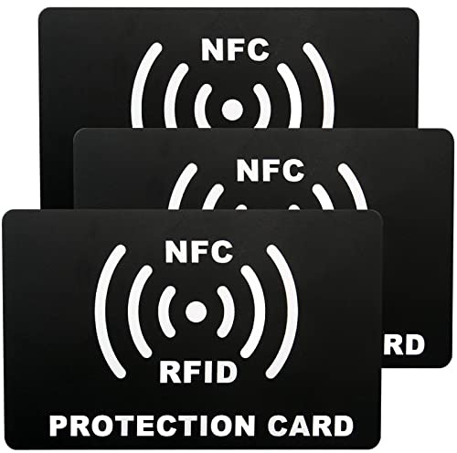 DOANTE 3 Stück 5.5cm×8.5cm Blocker Kartenhülle, Extra dünne Karte, für Geldbeutel Schutzkarte(Schwarze Edition)