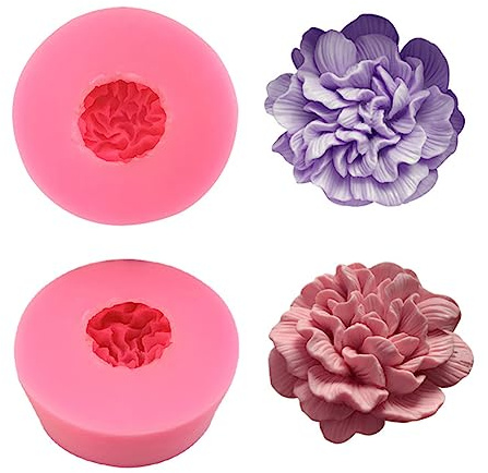 2 Stück Blumen-Schokoladenformen, Silikon Nelkenform Fondant-Blumenformen 3D-Blumen-Zuckergussform, Kuchen-Backform, Werkzeuge für Wachsschmelzen, Kuchendekoration, Süßigkeiten, Gelee, Zuckerarbeiten