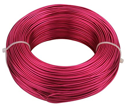 Metalldraht Schmuckzubehör, vergoldeter Aluminiumdraht, 1 mm/1,2 mm/1,5 mm/2 mm/2,5 mm/3 mm, Aluminium-Metalldraht for DIY-Schmuck(Rose red,2mm 5meter)