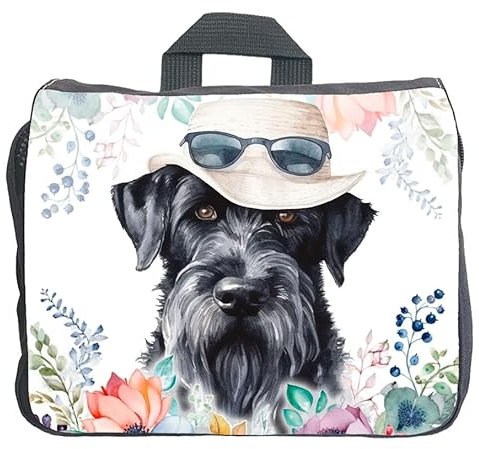 Cadouri Hundezubehörtasche mit Riesenschnauzer - Aufbewahrungstasche mit Hunderasse für Hundebesitzer - originelles Geschenk - handgefertigt