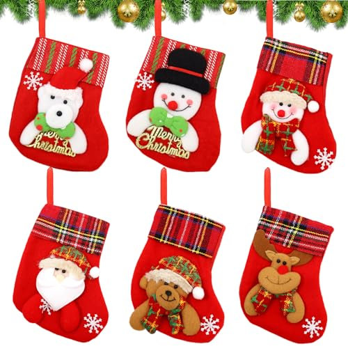 XIANGLONGY 6 Piezas Calcetines Navidad, Calcetines Navidad Chimenea, Calcetines de Navidad para Colgar, Mcalcetines Navidad Decoracion, Se Pueden Usar para Decoraciones para Árboles De Navidad.