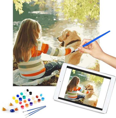 MingSH Eigenes Bild Personalisiert Foto Malen nach Zahlen für Erwachsene und Kinder, Malen-nach-Zahlen-Set Geschenke Kits für Mama, auf Leinwand mit Pinseln, 40 x 50 cm Ohne Rahme
