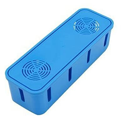 WAOCEO Kabelmanagement Kabelaufbewahrungsbox Haushaltsstromversorgung und Kabel-Speicher-Ladegerät Netzwerk Aufbewahrungsbox Büro Wohnzimmer Kabelmanagement Schutz Kabelbox (Color : Blauw)