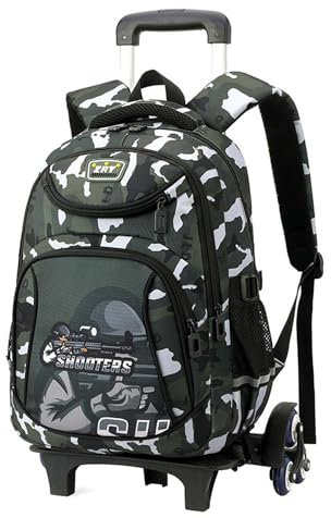 Yumenam Trolley Rucksack Jungen Schultaschen,Schulrucksack Jungen Teenager Schultaschen Mädchen Kinder Rucksäcke Schulranzen für 8 10 14 Jahre School Bags for Boys Wasserdicht Schulranzen