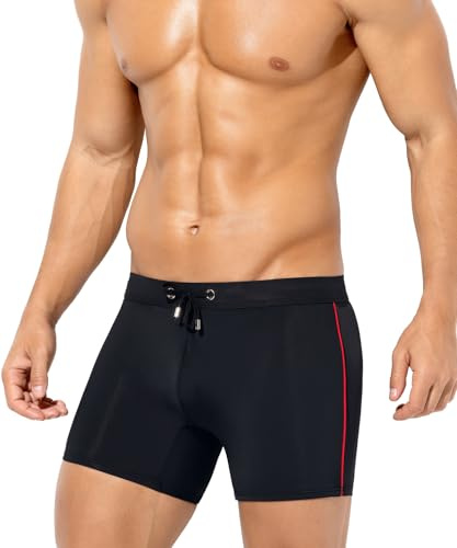 Arjen Kroos Men's Swimming Trunks Swim Shorts Quick Dry Beach Board Shorts Briefs Spa Trunks Drawstring Swimwear Boxers Underwear Gym Stretchy Bathing Suit Swimsuit Bottom,Black,L