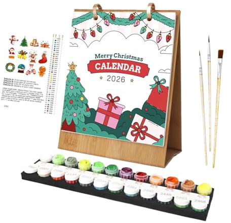 Calendari da scrivania, calendario mensile 2026 verniciabile - Pittura per pianificazione materiale artistico per insegnanti scuola adolescenti bambini famiglia