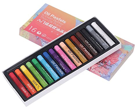 Haofy Pastel de Aceite Suave Profesional Conjunto de 16 Colores, Suministros de Arte de Mezcla Lisos Vibrantes para Dibujar Ilustración y Pintura, Ideal para Artistas Principiantes y