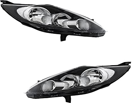 Halogen Scheinwerfersatz Scheinwerfer Satz Hauptscheinwerfer Set links rechts H7/H1 schwarz passend für Fiesta VI
