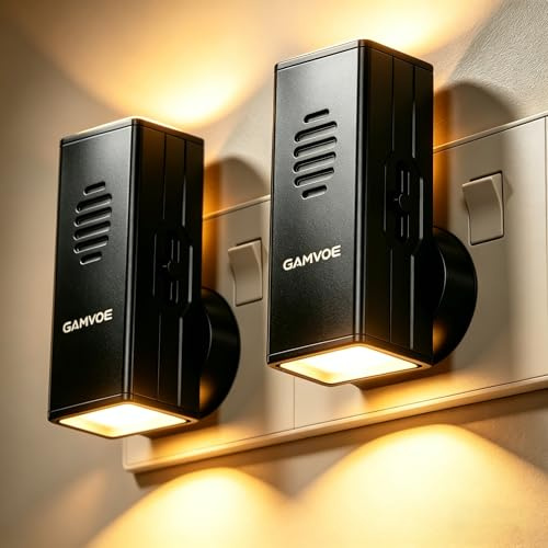Night Light Plug in Wall 2 Pack, Dusk to Dawn Sensor with 3 Color Temperatures & Adjustable Brightness, Memory Function, for Hallway/Bedroom/Kitchen/Garage/Stairways