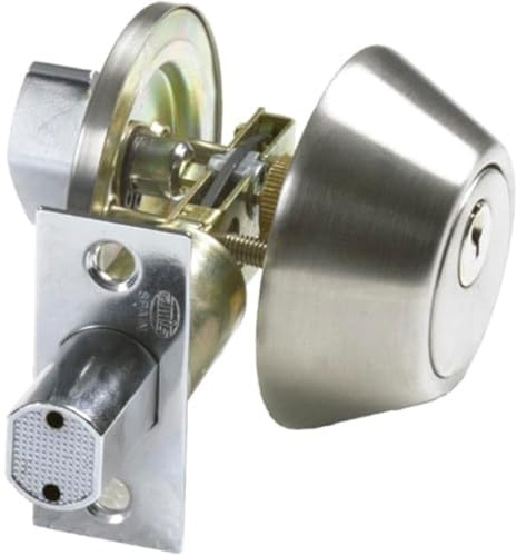 Amig - Cerrojo de Roseta con Llave Exterior y Condena Interior Mod. 1550 - Pasador de Seguridad Antisierra - Incluye 3 Llaves y Tornillería - Entrada del Cerrojo 60 y 70 mm - Acero - Cromado Mate