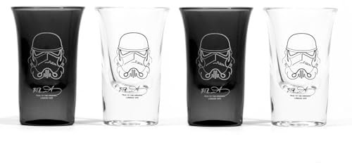 Thumbs Up Shepperton Design STMTRPSG4 Original Star Wars - Set di 4 bicchieri da shot Stormtrooper, colore: Nero
