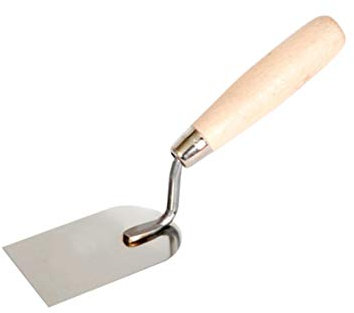 Stainless Stucco Trowel, 80mm, Wooden Handle, Render, Plaster, DIY