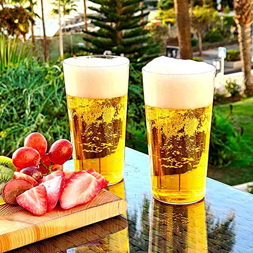 DoimoFlair Bierglas aus Kunststoff 60 cl. Mehrwegbecher Bierkrug Plastik Transparent Spülmaschinenfest Set 5 Stück