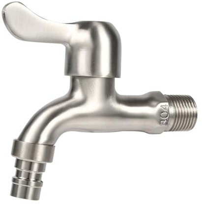Robinet de jardin 304 en acier inoxydable à l'extérieur de l'adaptateur de robinet d'eau fixé au mur pour salle de bains lave-linge laveuse et laveuse de piscine robuste en