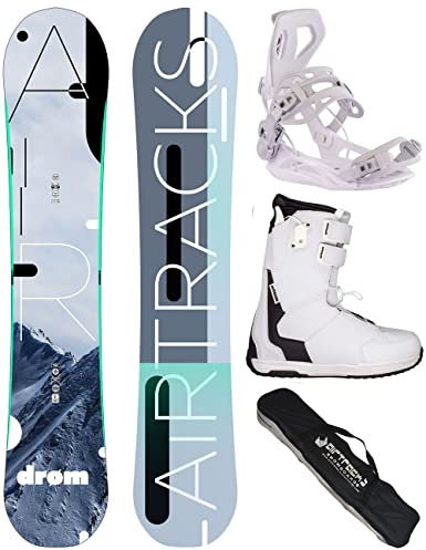 Airtracks Damen Snowboard-Set Freestyle Freeride Drom Lady Rocker 155 + Snowboard Bindung Master W + Snowboardboots Master QL W 41 + Sb Bag