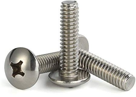 Mellewell M6-1.0 x 16mm Truss Head Machine Screws, Full Thread, 18-8 Stainless Steel, Quantity 25
