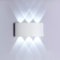 ZIKEY Apliques de Pared 6W, Luz Blanco Frio 6000K, Lámpara de Pared Impermeable IP65, Moderna Aluminio 6 LED Lámpara de Pared para Salón Pasillo Baño Escaleras Jardín