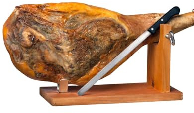 Jambon entier Serrano Bodega - Affinage 11 mois - 7 kg avec support et couteau
