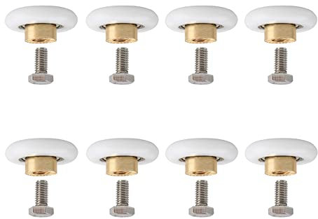 Csirnto Diametro 20 mm Ricambio Rotelle Box Doccia 8 Pezzi con M6 vite, Rullo per Porta Scorrevole in Vetro, Ruote Bianco