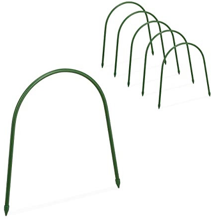 Relaxdays Archi per Tunnel da Coltivazione, Set da 6, Costruzione Individuale, Acciaio Plastificato, HL: 31x33 cm, Verde