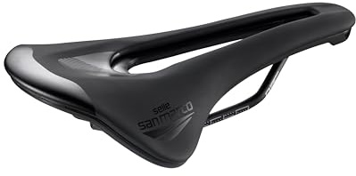 Selle San Marco SHORTFIT 2.0 Dynamic – Racercykelsadel med Krom-Manganram, Lätt, Högpresterande och Anatomiskt Hål – Storlek L3, Svart