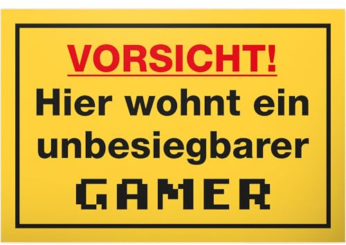 DankeDir! Gamer - Schild 30 x 20 cm - Gamer Geschenk Teenager Jugendlicher Jungen Dekoration Geburtstagsgeschenk - Geschenkidee Zocker Türschild Zimmer Party Partydeko Schüler Deko