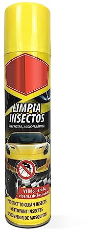 TIENDA EURASIA - Limpia Insectos para Coche, Limpia Insectos, 7x25cm, Antimosquitos Spray, 400ml, Valido para Visera del Casco, Repelente de Mosquitos para Coches