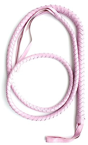 Adefeect Peitsche Flogger Lang Streifen Geflochten Leder Pferde Peitschen SM Erotisch Erwachsene Lederpeitsche Spanking Flirtenpeitsche SM Bondage Sexspielzeug Fetisch für Paare Cosplay (Rosa)
