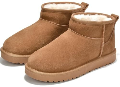 Project Cloud 100% Genuine Leather Ankle Boots for Women - Water Resistant with Memory Foam Insole Winter Boots for Women - Trending Shoes & Comfortable Women's Ankle Boots (Hippy, Chestnut, 6.5)