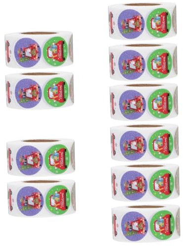 Operitacx 15rollen Handgefertigte Weihnachtsaufkleber Dekorative Siegelaufkleber Für Karten Und Verpackungen Selbstklebend Für Festliche Dekoration