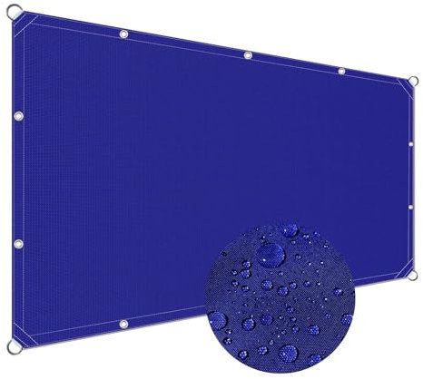 Tenda a Vela Quadrata Ombreggiante 5x5m, Tenda Parasole Idrorepellente,Ombra,Anti UV Vela Ombreggiante Parasole con Fascette e Funi per Giardino, Balcone, Piscina - Zaffiro