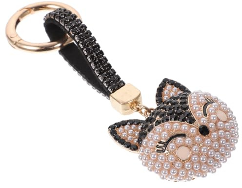 MAGICLULU Fuchs Schlüsselanhänger aus Metall mit Strassperlen Dekorativer Taschenanhänger Leichter Schlüsselring für Damen Geschenkidee für Familie und Freunde