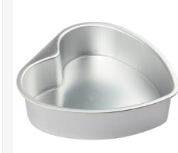 Tortiera Silicone Teglia per torta a forma di cuore da 8 pollici, in alluminio, per torta a forma di cuore, teglia per torta antiaderente, riutilizzabile, per matrimoni, feste, (Silver, 20.3x19.2cm)