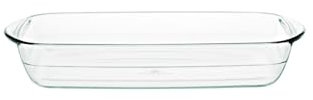 Gerlach 1760 - Pirofila da forno in vetro borosilicato resistente al calore, rettangolare, 32,5 x 20 cm, per forno, congelatore
