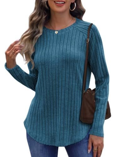 Cuptacc Damtröjor för kvinnor Storbritannien höst damer toppar basic kvinnor toppar tunika tröja elegant jumper, Marinblått Xsp, L