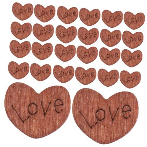 Luxshiny 100 Stück Herzförmige Holzknöpfe für Diy Bastelprojekte Dekorative Knöpfe für Kleidung Hochzeitsdekoration und Handarbeiten Robuste Holzknöpfe für Vielseitige Anwendungen