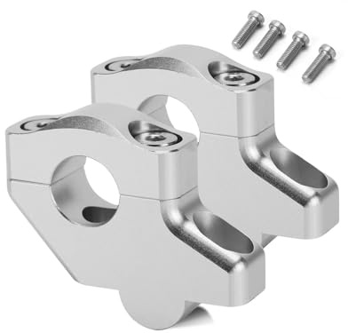 TXDBD Motorcycle Handlebar Risers For Suzuki Bandit GSF250 400 600 650 750 1200 1250 Handle Hand Bar Bars Rising Mount Clamp Raised Handlebar Raiser Spacer(Silver)