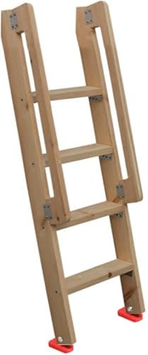Escalera de madera maciza para literas, diseño de ahorro de espacio, ideal para dormitorio de loft, hogar, caravana y caravana